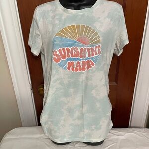 Sonoma Sunshine Mama Graphic Maternity Tee - Light Blue Size Large